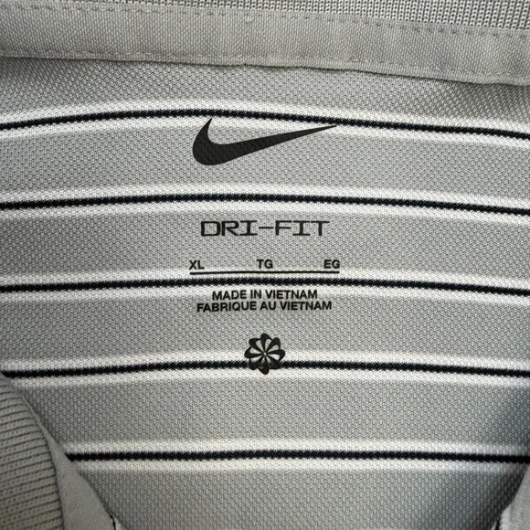 Nike Golf Polo Shirt Mens XL Gray Victory Striped Dir Fit Performance Travel - Picture 4 of 9